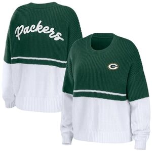 Green Bay Packers WEAR by Erin Andrews Women's Chunky Script Pullover 2XL NWT